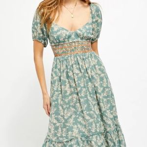 NWT Free People Ellie Printed Maxi Dress